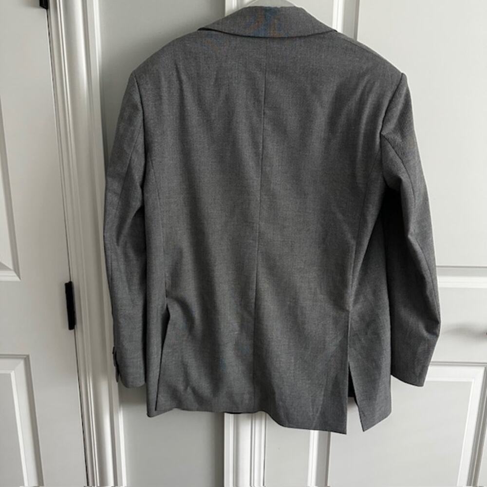 ZARA Gray Tailored Double Button Blazer Women's Small Glen 540 - Picture 5 of 10